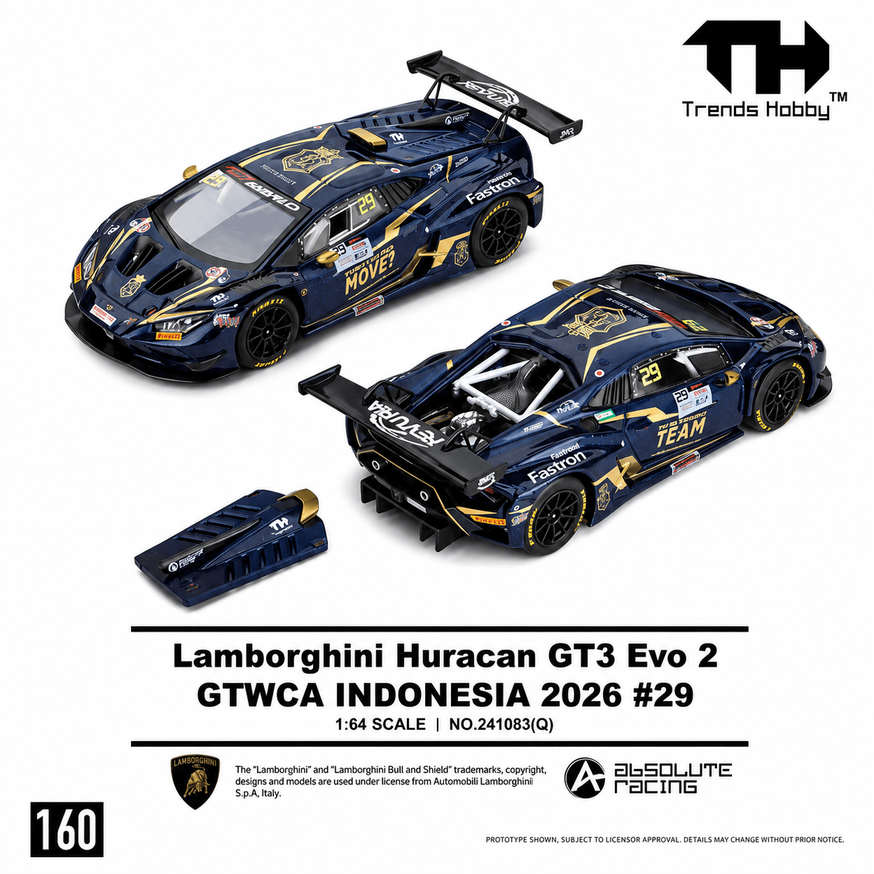 Lamborghini Huracan GT3 EVO2 GTWCA Indonesia 2026 #29 1:64 Trends Hobby