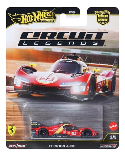 Hot Wheels Premium Ferrari 499p Circuit Legends 2025 Vermelho